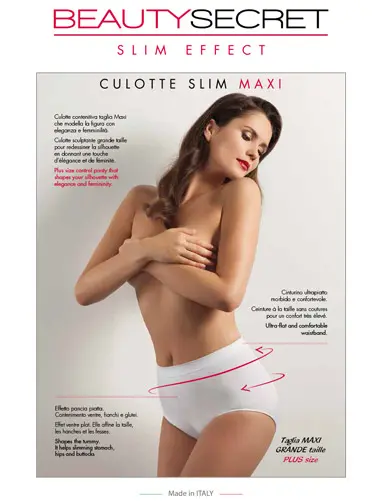 Beauty Secret Slim Maxi Culotte Modellante in Microfibra Soft Touch – Effetto Pancia Piatta Invisibile Contenitivo Vita e Fianchi