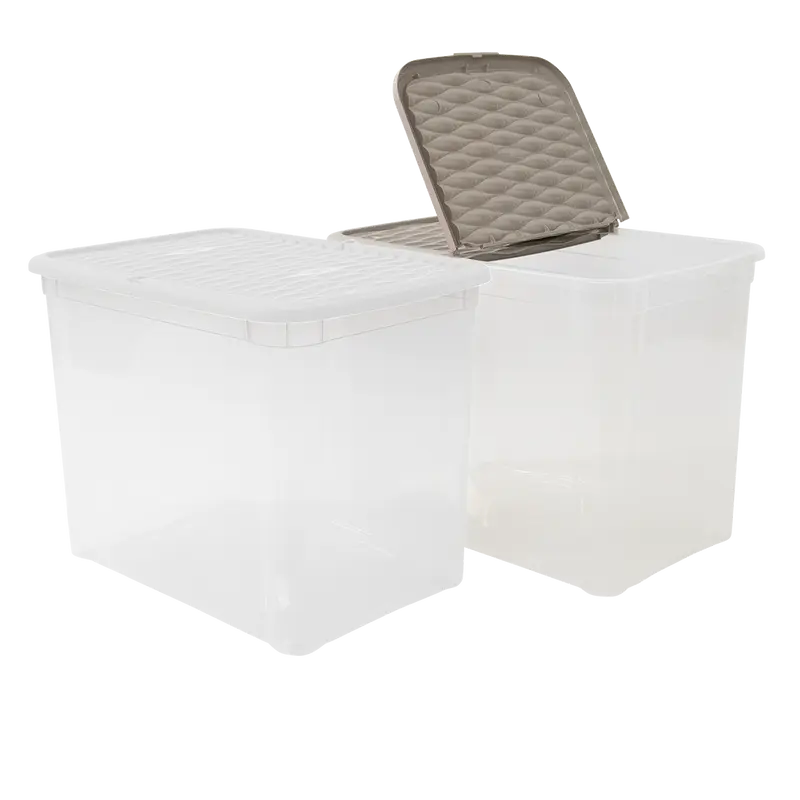 Belli e Forti Contenitore Storage Box Marea Maxi | 57x39xh42 cm | Plastica Rigida con Coperchio | Impilabile e Multiuso per Casa e Garage | Made in Italy