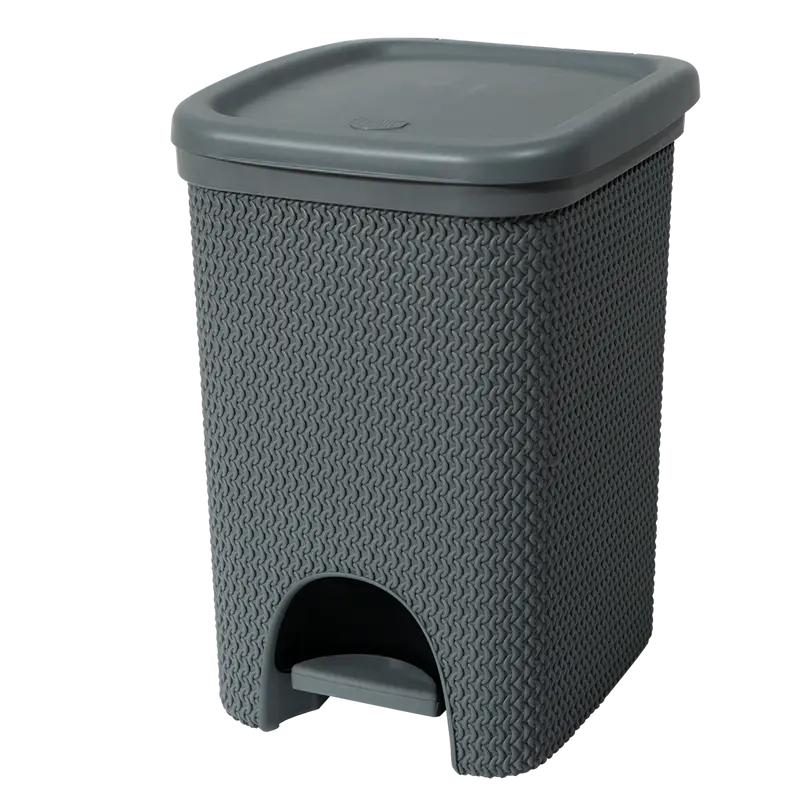 Belli e Forti Pattumiera 18 Litri Intreccio con Pedaliera Plastica - Cestino Rifiuti Elegante