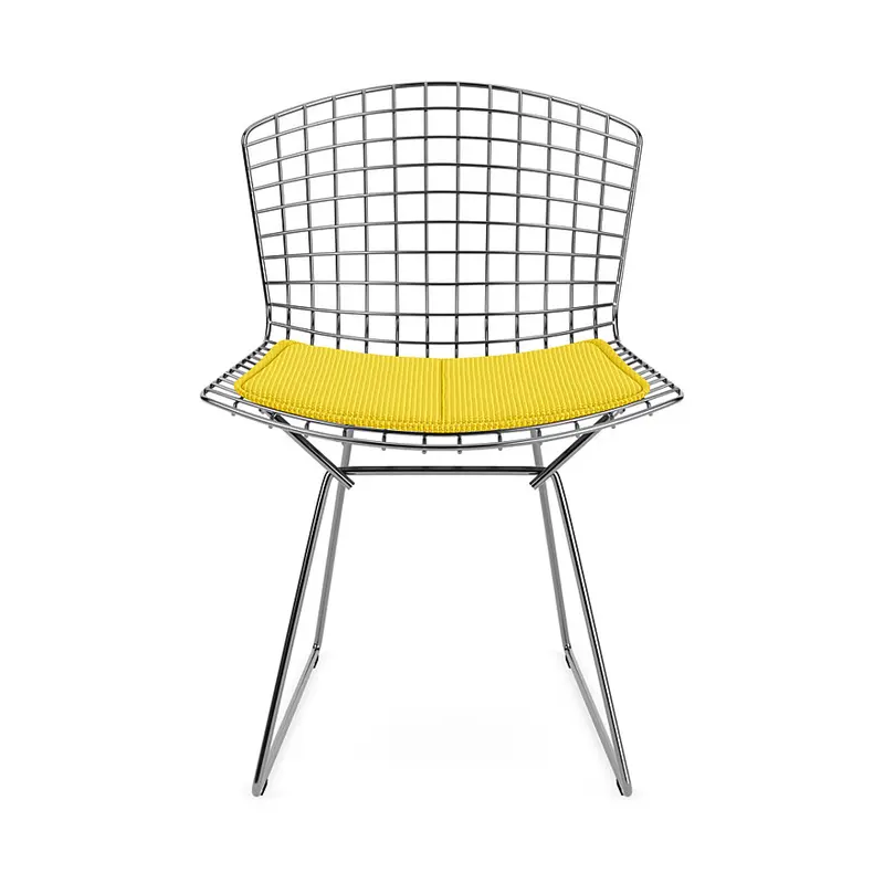 Bertoia sedia cromata con cuscino
