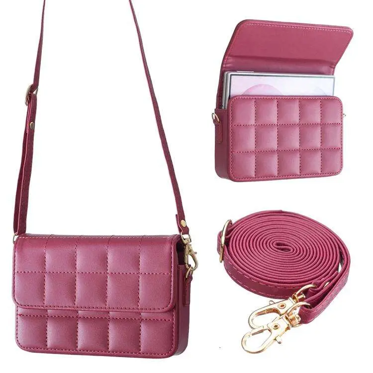BFB32 Square Grid Shoulder Crossbody Widescreen Phone Bag