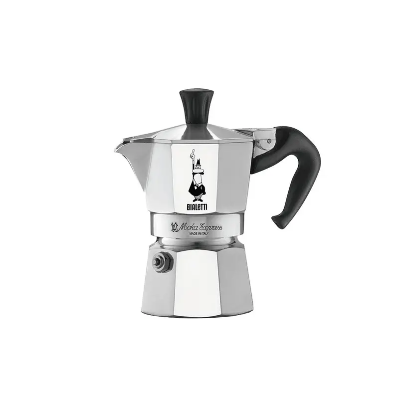 Bialetti Moka Express – Caffettiera Originale 1 Tazza – L'Icona del Made in Italy dal 1933 in Alluminio con Valvola Ispezionabile