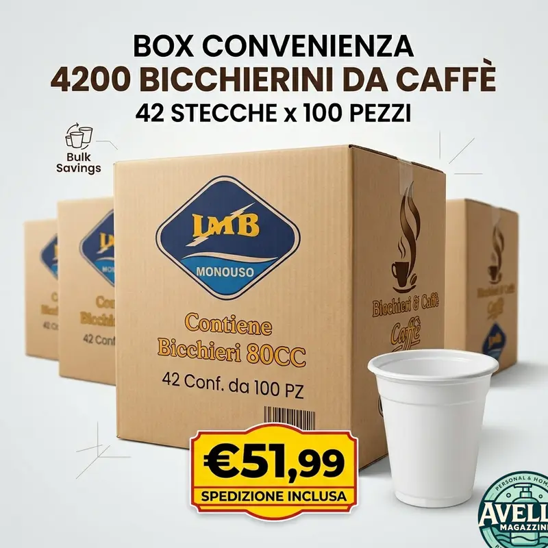 Bicchieri Bianchi Monouso IMB 80cc – Bundle Risparmio 4800 Pezzi (48 confezioni da 100) – Bicchierini Plastica per Caffè Espresso e Finger Food – Spedizione Inclusa