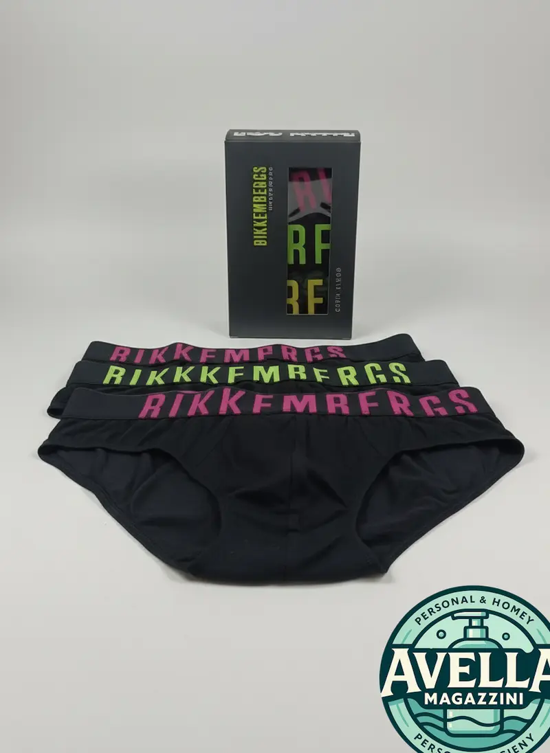 Bikkembergs Slip Uomo Tripack (3 Pezzi) | Cotone Stretch Premium | Elastico Logato Fluo o Black | Intimo Sportivo Anatomico Comfort Fit