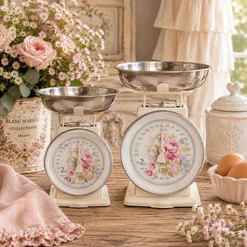 Bilancia da Cucina Retrò Beige Marie - Isabelle Rose, 21x21,5x26cm