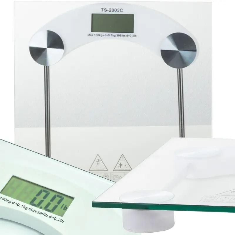 Bilancia pesapersone in vetro con display chiaro