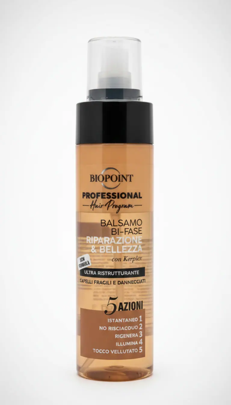 Biopoint Balsamo Bi-Fase Riparazione & Bellezza 200ml – Spray Senza Risciacquo con Cheratina e Argan