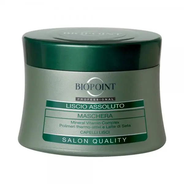 Biopoint Maschera Liscio Assoluto 250ml | Per Capelli Lisci, Lucenti & Nutriti | Con Polimeri Thermo-Attivi & Latte di Seta | Anti-crespo & Non Appesantisce