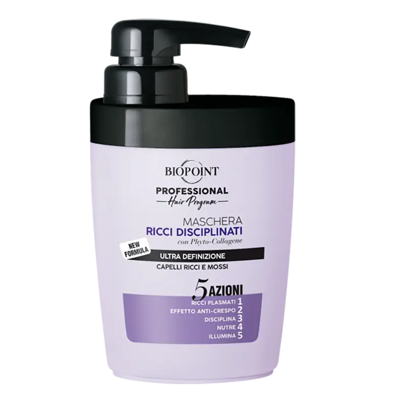 Biopoint Maschera Ricci Disciplinati 300ml con Dosatore - 5 Azioni Anti-Crespo