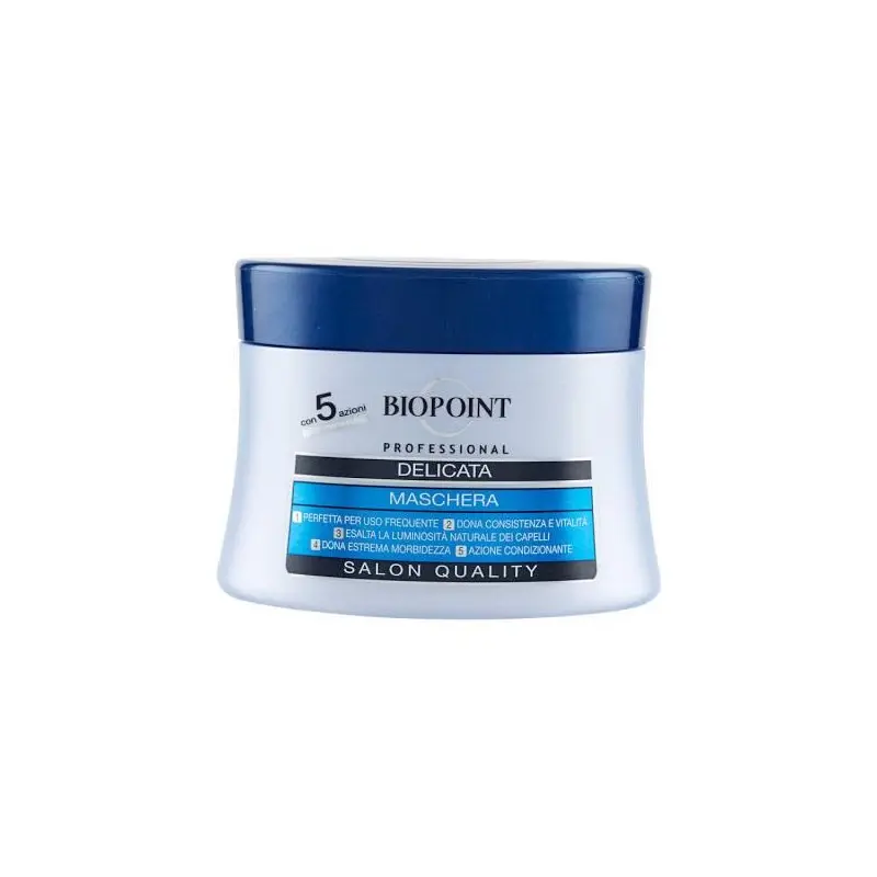 Biopoint Professional Maschera Delicata 250ml | Districante & Protettiva | Anti-Crespo, Lucentezza & Morbidezza | Per Capelli Ribelli e Nodi