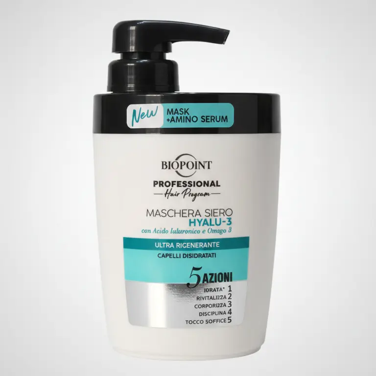 Biopoint Professional Maschera Hyalu-3 300ml – Trattamento Intensivo 5 Azioni con Acido Ialuronico e Omega 3