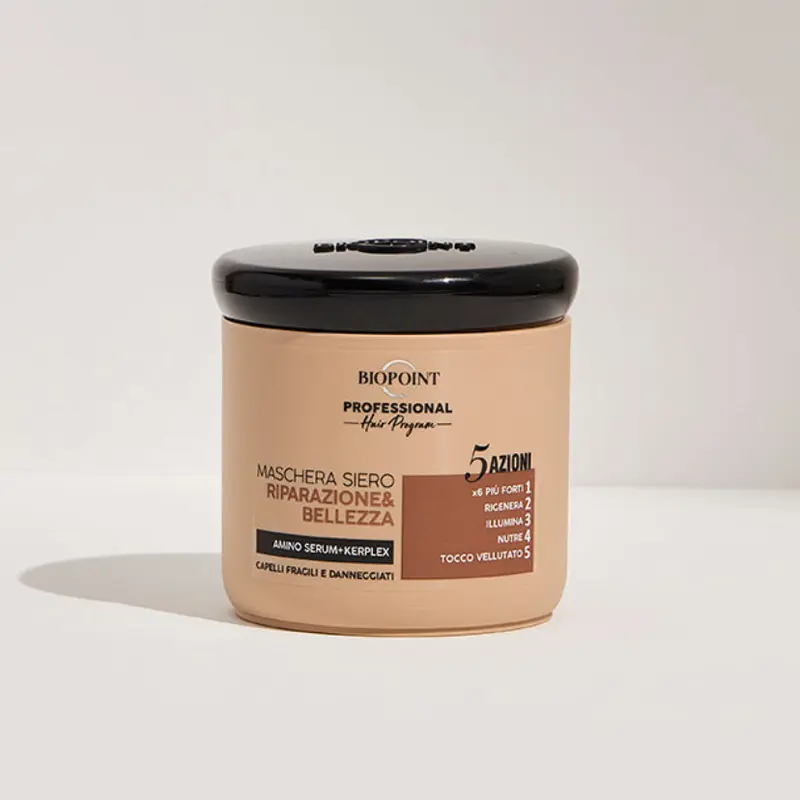Biopoint Professional Maschera Siero Riparazione & Bellezza 400ml – 5 Azioni con Kerplex e Amino Serum