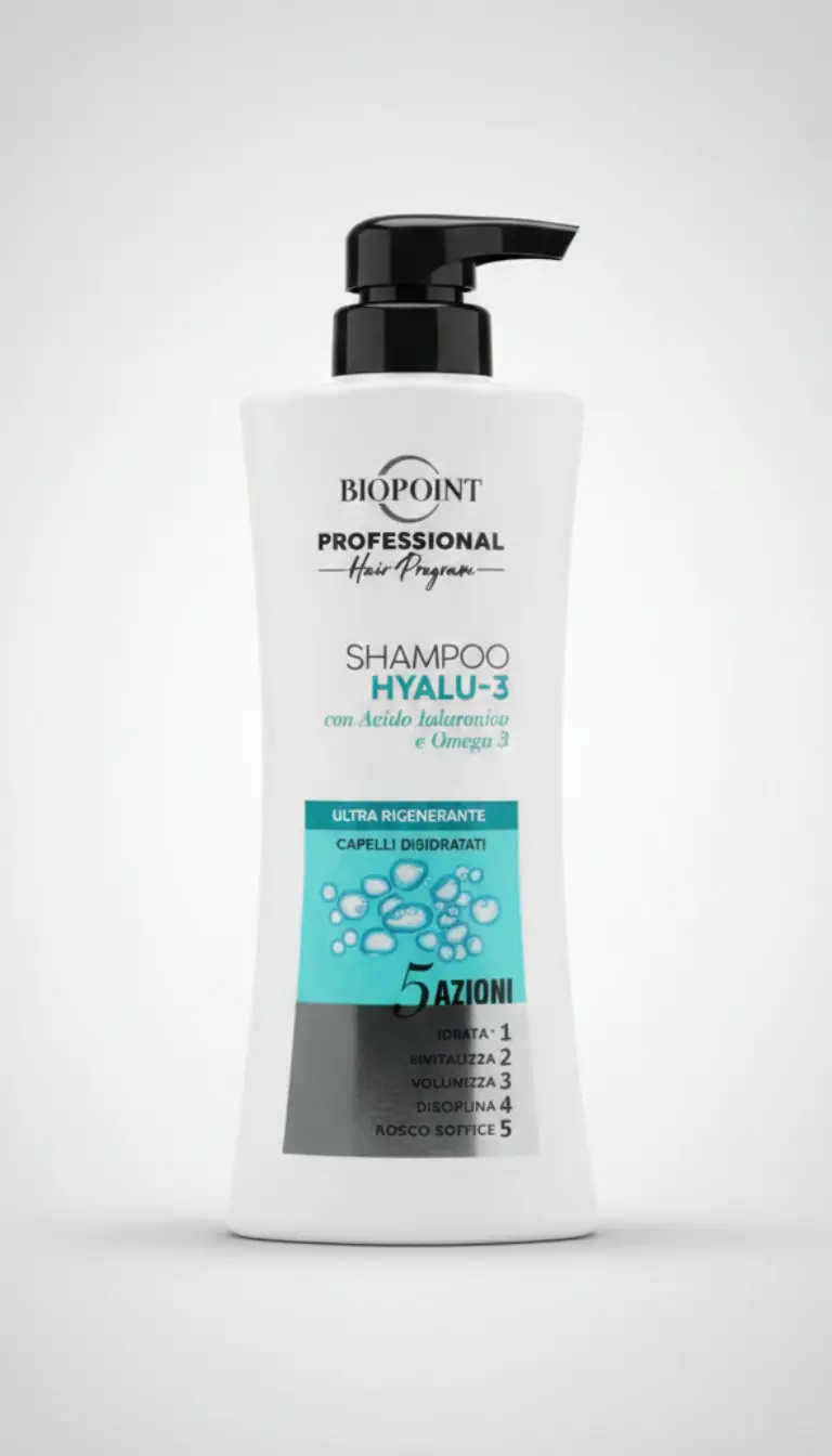 Biopoint Professional Shampoo Hyalu-3 400ml – Idratazione 72h e Azione Volumizzante con Acido Ialuronico