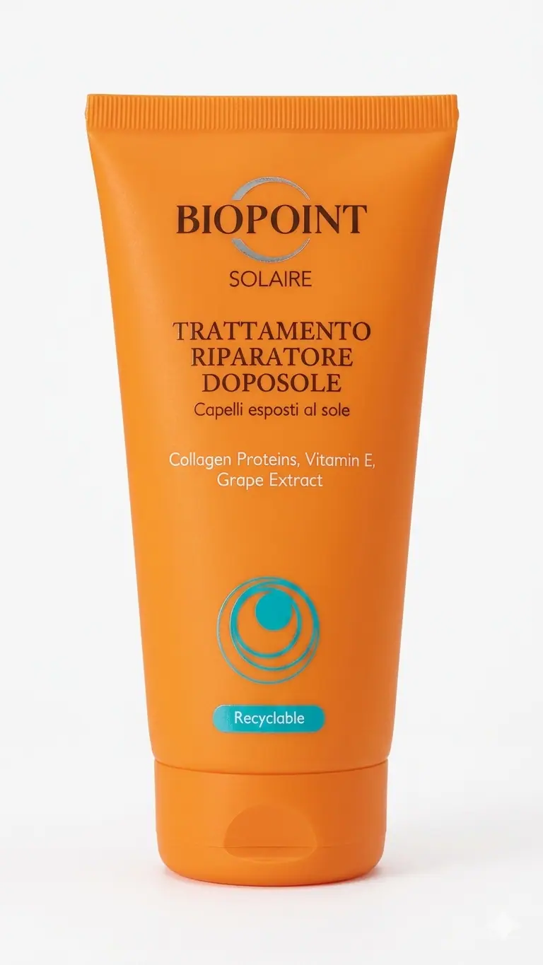 Biopoint Solaire Trattamento Riparatore Doposole 150ml | Maschera Intensiva con Proteine Collageniche e Vitamina E | Nutrizione e Morbidezza per Capelli Esposti al Sole
