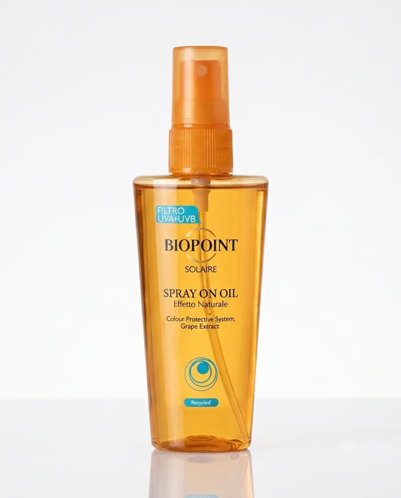 Biopoint Spray On Oil 100 ml – Spray Solare Protettivo per Capelli con Olio di Jojoba ed Estratto d'Uva – Anti-Secchezza e Protezione Colore