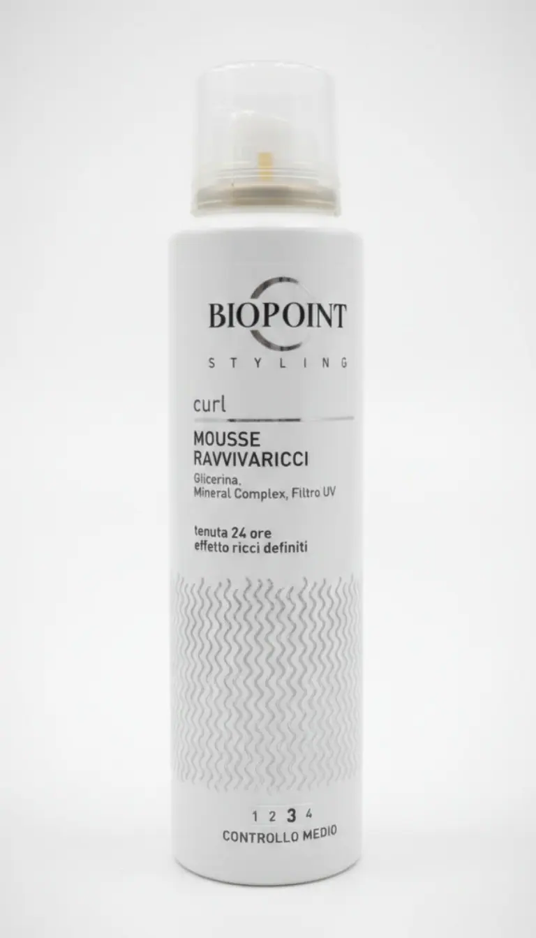 Biopoint Styling Mousse Ravvivaricci 150ml – Volume, Definizione e Protezione UV Anti-Crespo