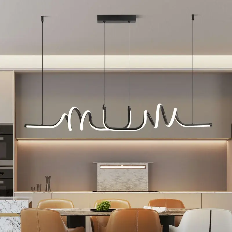 Black Modern Ceiling Light Chandelier For Kitchen Dining Room