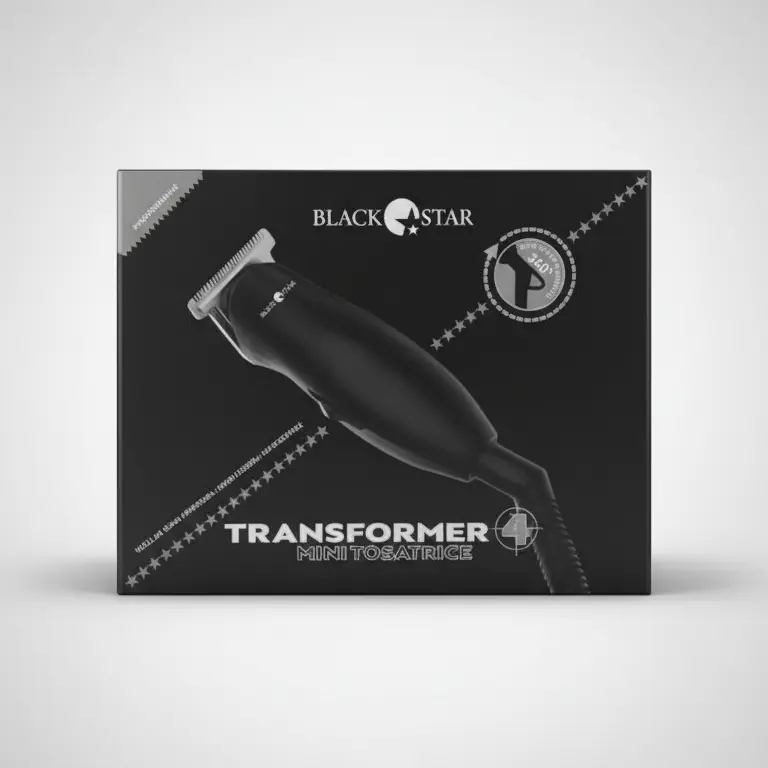 BLACKSTAR Transformer 4 Mini Tosatrice Professionale 4 in 1 | 4 Testine Intercambiabili | Rotazione Cavo 360° | Motore 7000RPM