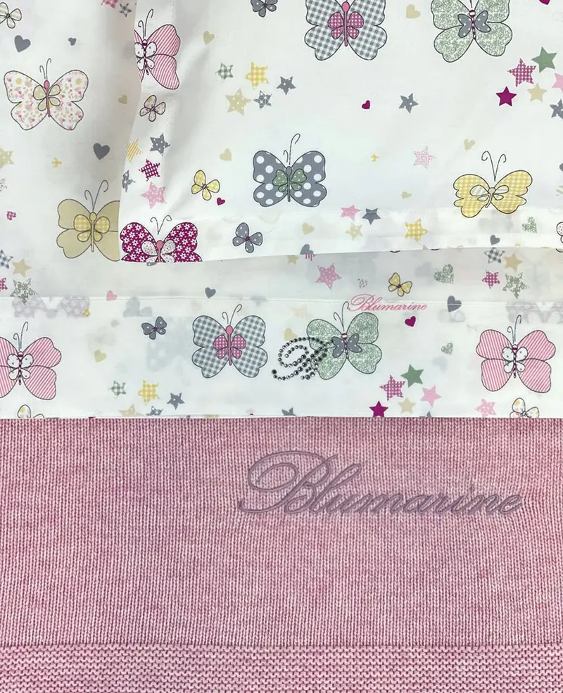 Blumarine Lenzuola Culla Baby Farfalle