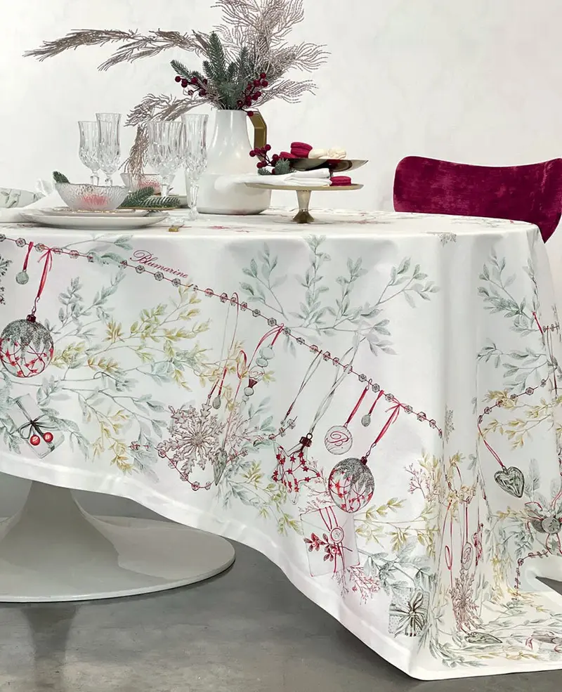 Blumarine Tovaglia in Panama 170x270 Bianco Natale