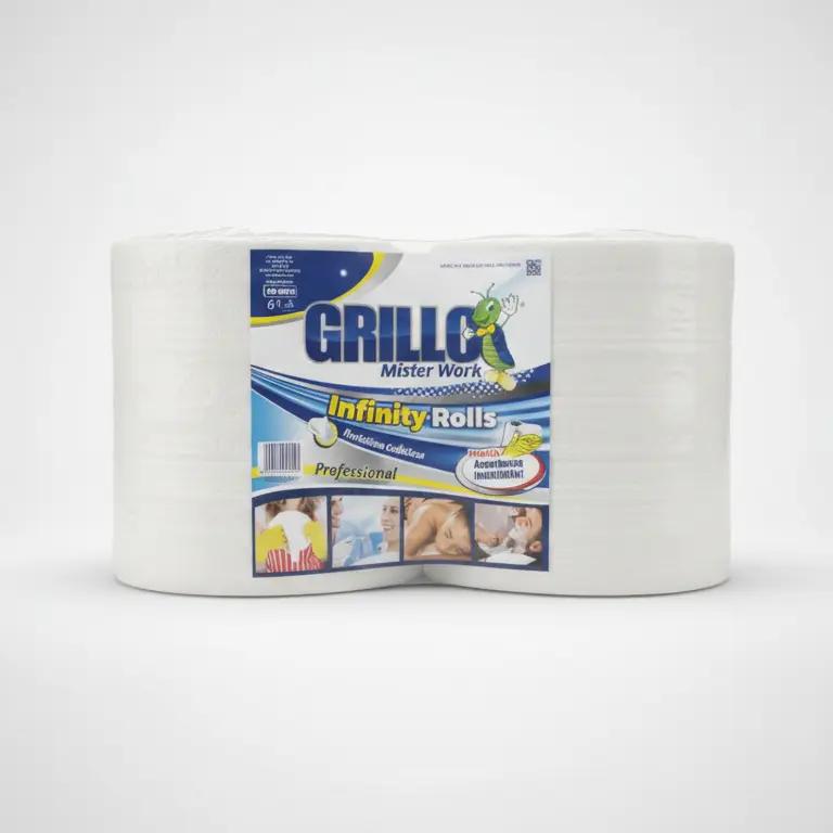 Bobine Carta Industriale Grillo Mister Work Infinity Rolls | Set 2 Pezzi (5kg Totali) | Carta Multienergy Professionale per Officine, Sanità e Ristorazione