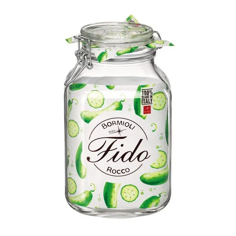 Bormioli Rocco Barattolo Fido con Tappo Ermetico - 3000 ml - Contenitore in Vetro con Guarnizione e Chiusura a Leva