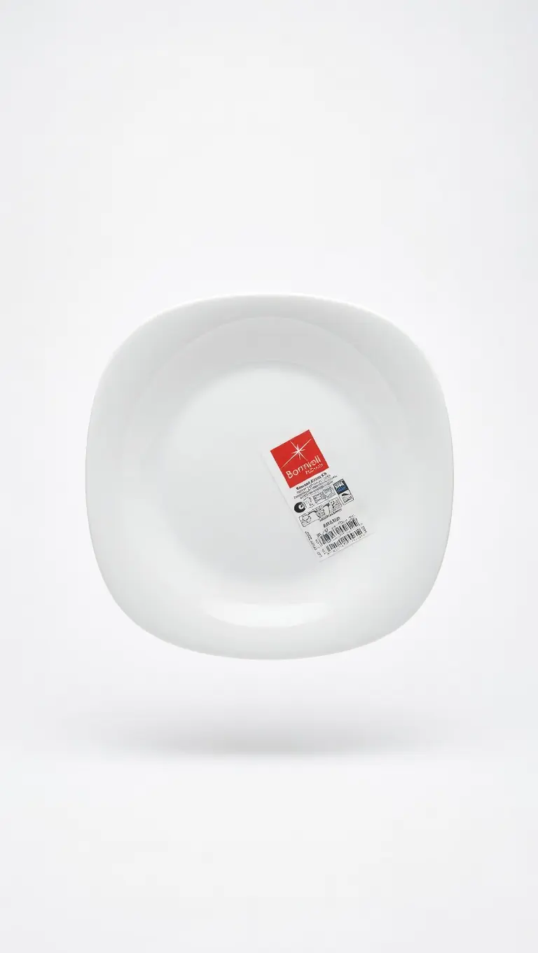 Bormioli Rocco Set 6 Piatti Parma 20x20 cm – Vetro Opale Bianco – Design Moderno e Resistenza Estrema