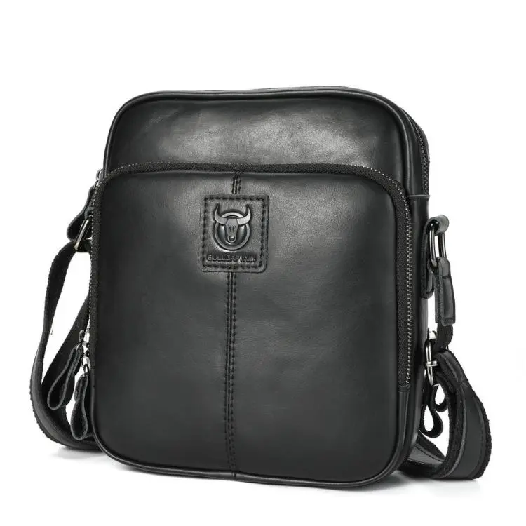 Borsa a tracolla da uomo in vera pelle BULL CAPTAIN, modello vintage con molteplici tasche.