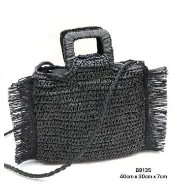 Borsa Mood Impagliata con Manico Quadrato e Tracolla – Stile Naturale & Chic