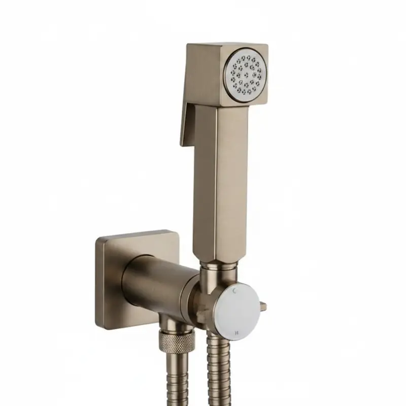 Bossini Cube Brass doccetta igienica con miscelatore progressivo E38001
