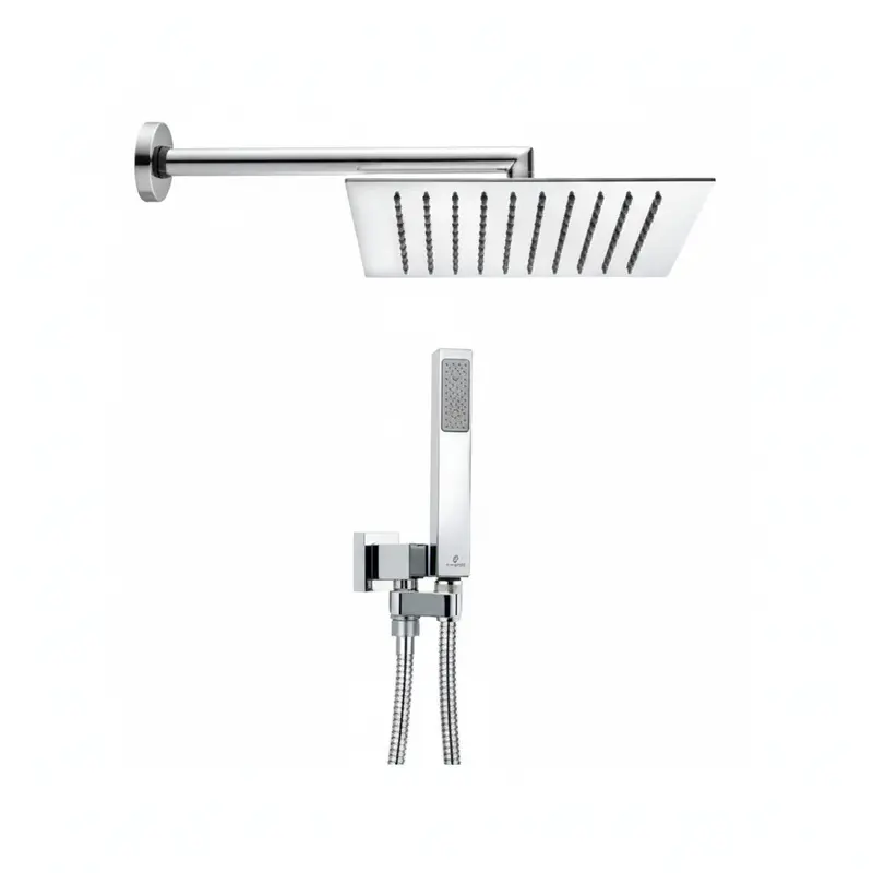 Bossini Tetis soffione doccia quadrato, doccetta e flessibile M92060