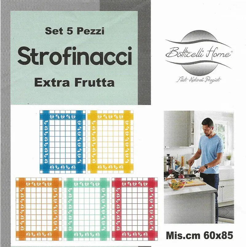Botticelli Set Da 5 Strofinacci in Cotone Extra