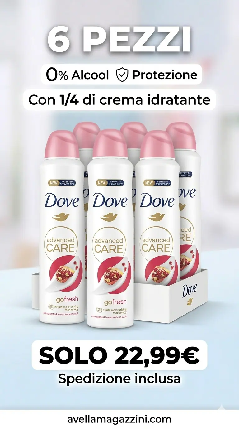 Bundle Dove Go Fresh Deodorante Spray Melograno e Limone 6X250ml – Scorta Summer Edition Antitraspirante 48h