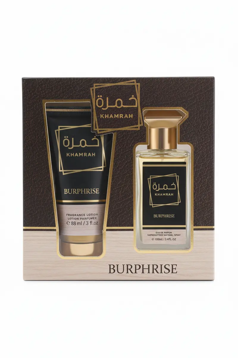 BURPHRISE KHAMRAH Set Regalo 2 Pezzi – Eau de Parfum 100ml + Fragrance Lotion 88ml – Profumazione Intensa