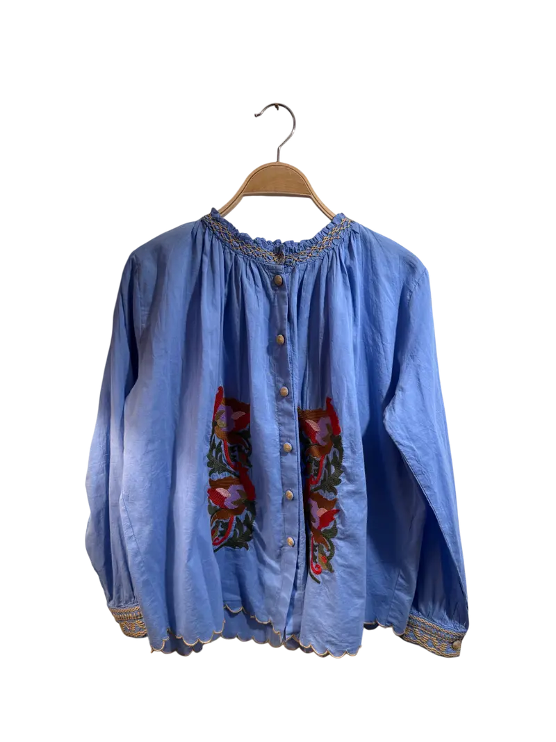 Camicia in cotone con ricami