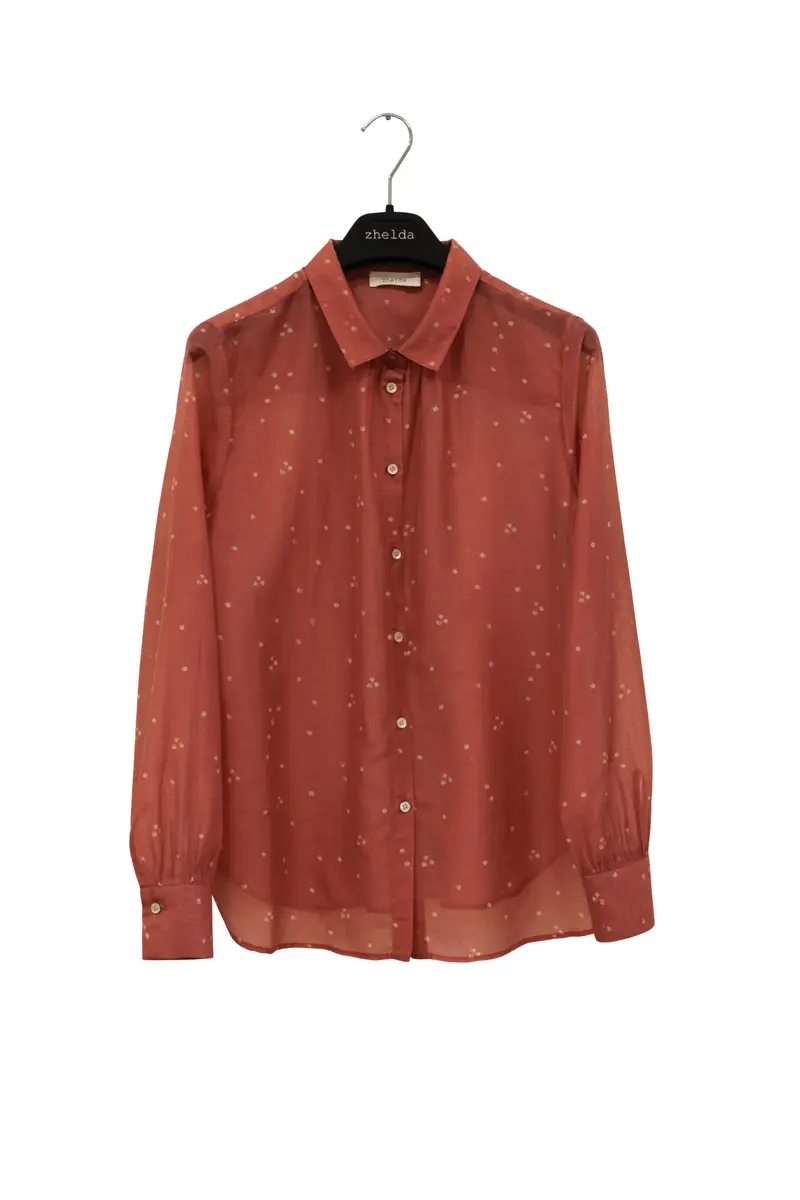 Camicia in cotone seta ” floral whispers