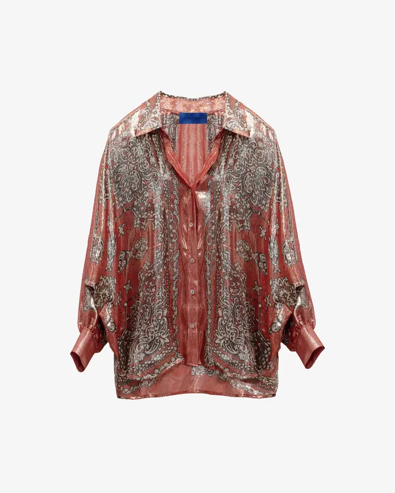 Camicia over in lurex di seta Mes Demoiselles