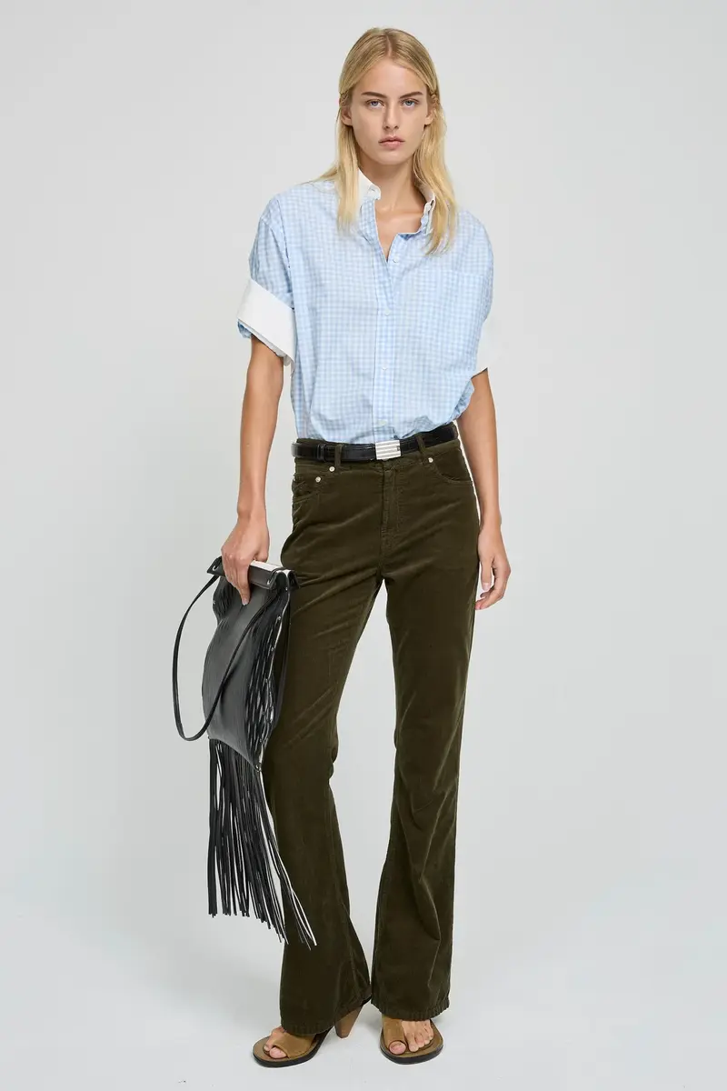 Camicia oversize a quadri blu e bianchi