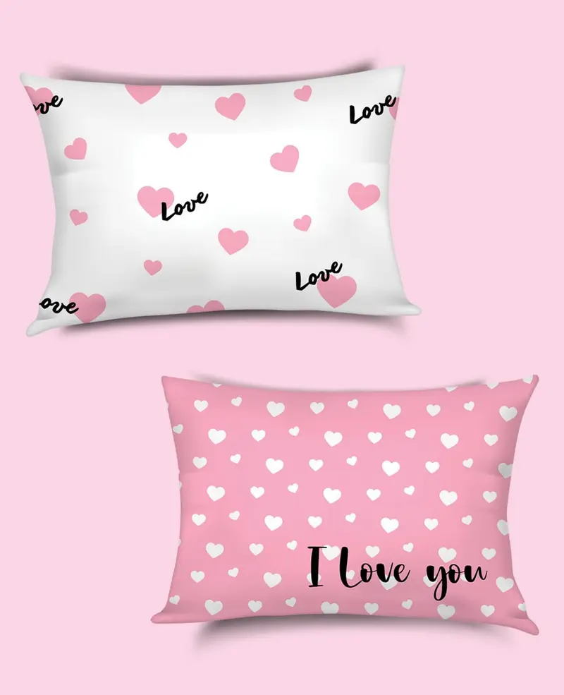 Camomilla Coppia di Federe In Raso Love Me