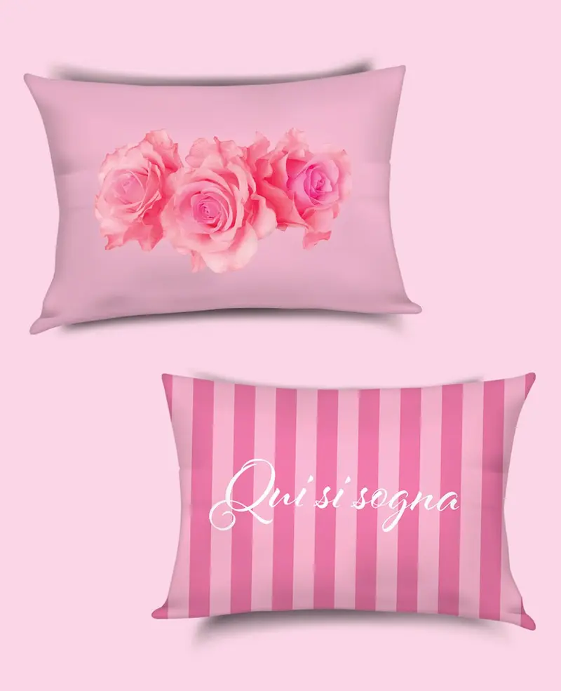 Camomilla Coppia di Federe In Raso Roses