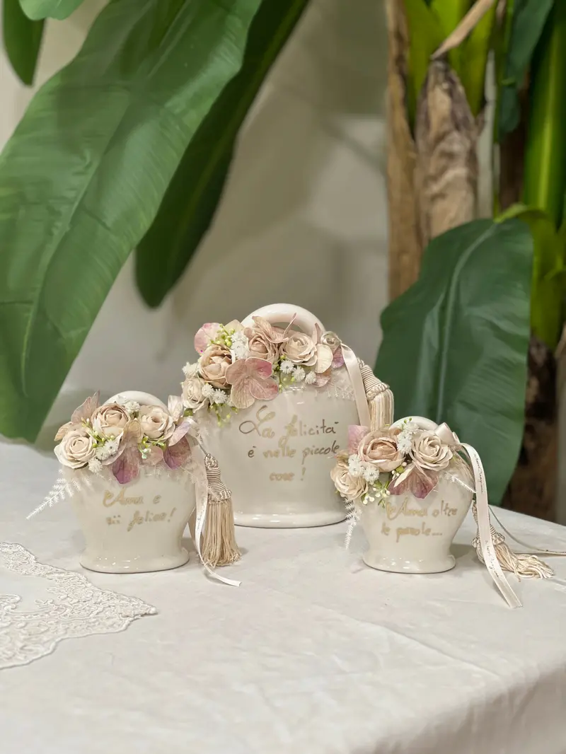 Campana Capri in Ceramica Decorata con Fiori e Frase – Mata Creazioni