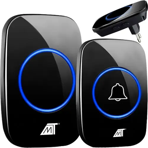 Campanello wireless nero con 5 livelli di volume e 60 suoni