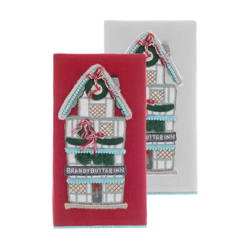Canovaccio Natalizio Brandy Butter Inn in Cotone Nido d’Ape – Natale Collection by Blanc MariClò, 50x70 cm