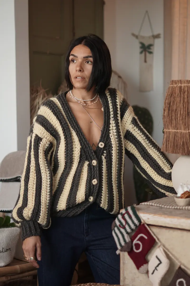 Cardigan a Righe