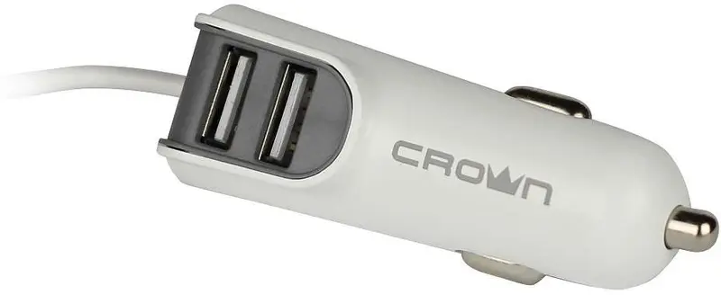 Caricabatterie per auto con due porte USB 3.1A e cavo micro USB Crown Micro