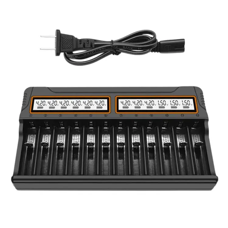 Caricabatterie per batterie al litio con schermo LCD multifunzione US EU Plug