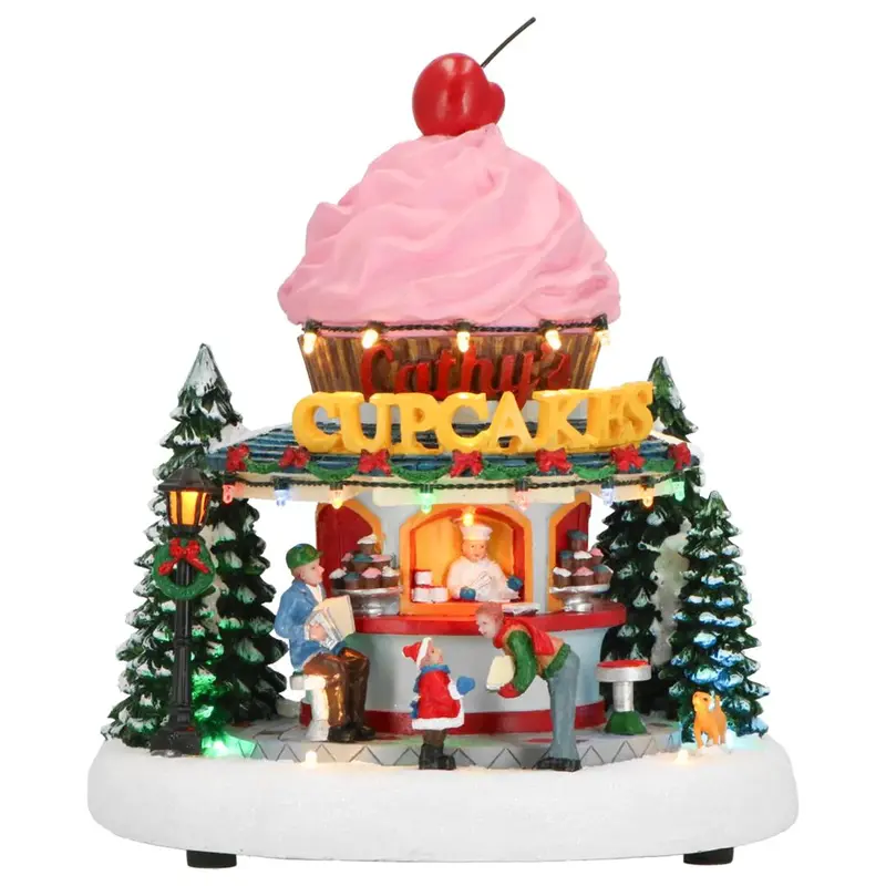 Carillon Natalizio Cupcake Shop con Luci LED e Musica – Goodwill, 23x25cm