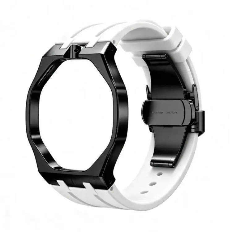 Cassa in metallo, chiusura a farfalla integrata, cinturino in silicone., For Swatch Royal Pop