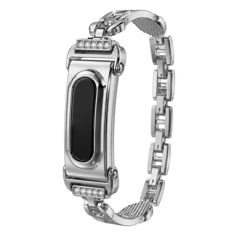 Cassa in metallo, design con strass integrati a forma di spillo, cinturino in lega di zinco., For Google Fitbit Air