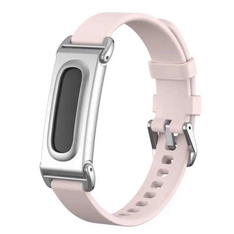 Cassa in metallo, fibbia ibrida ad ardiglione, cinturino in silicone tinta unita., For Google Fitbit Air